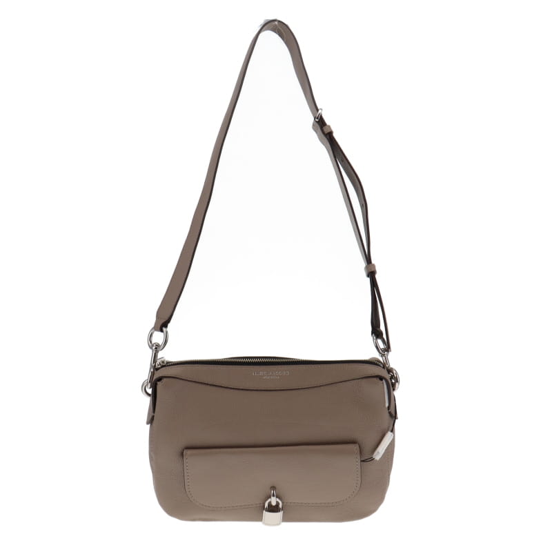 Marc Jaocbs Taupe Lock That Leather Messenger Bag