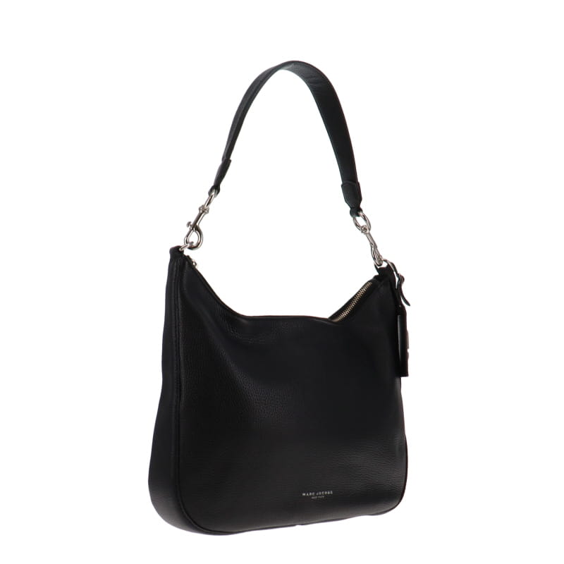Marc Jacobs Black Grained Leather Recruit Hobo SH