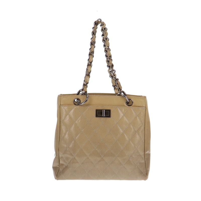 Chanel Mademoiselle Quilted Ombre Patent Caviar Leather Diamond Shine Tote