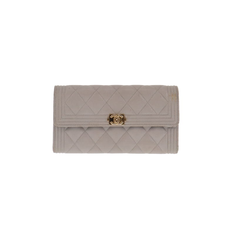 Chanel Boy Wallet Glazed Calf Grey (RRP €1300)