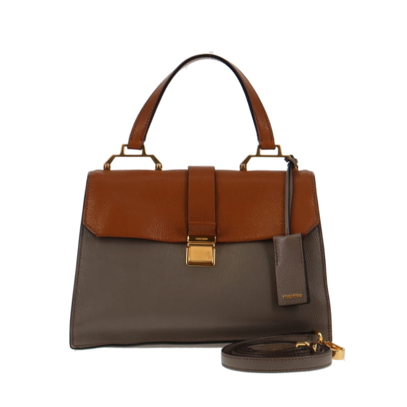 Miu Miu Goatskin Madras Bandoliera Bi-Colour Shoulder Bag GH
