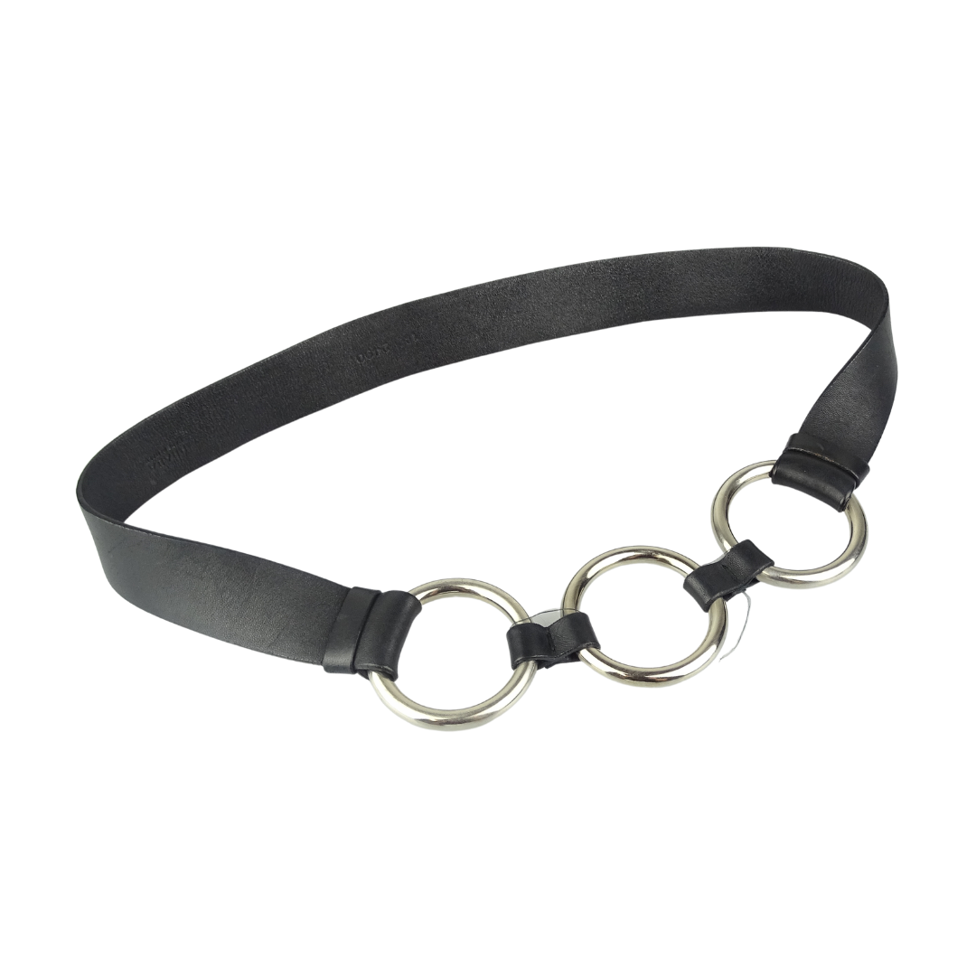 Prada 3 Metal Ring Leather Dress Belt 85/34