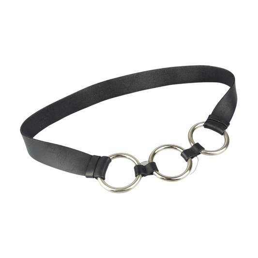 Prada 3 Metal Ring Leather Dress Belt 85/34