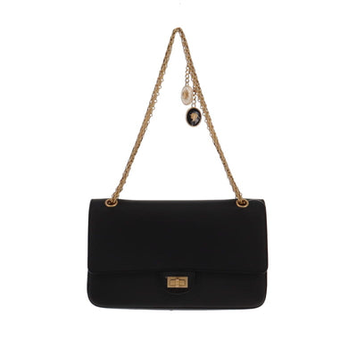 Chanel 2018 Cruise Collection Seasonal Reissue Smooth Calf Black With Chain Panel