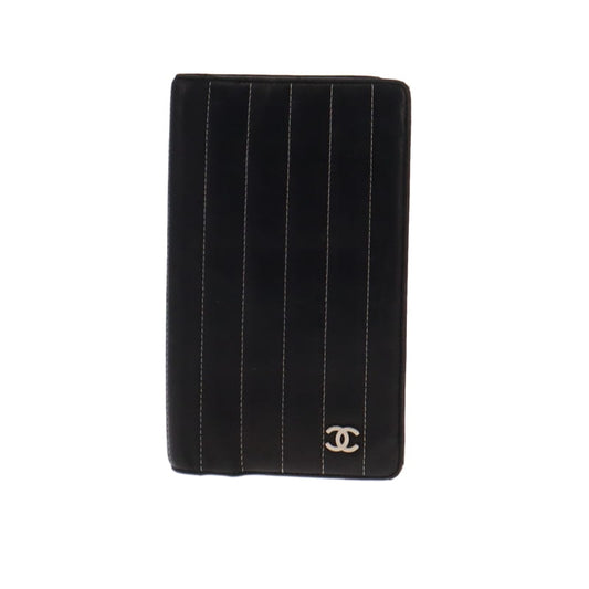 Chanel Black Mademoiselle Ligne Vertical Quilt Wallet