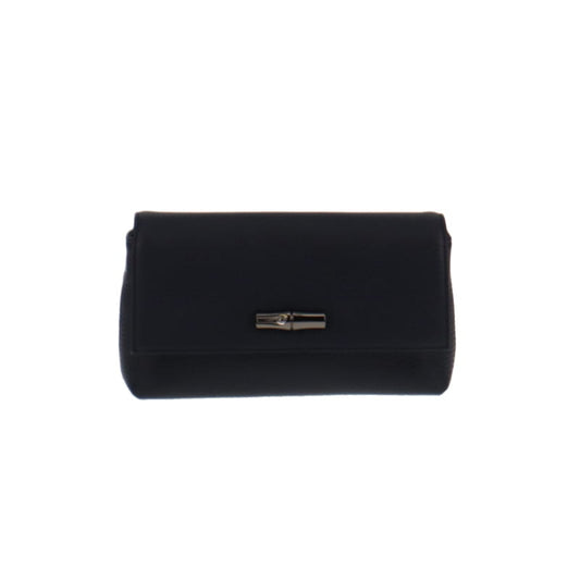 Longchamp Navy Leather Roseau Pochette