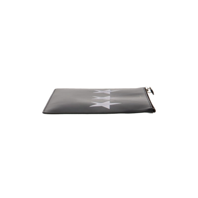 Givenchy Star Print Black Leather Clutch