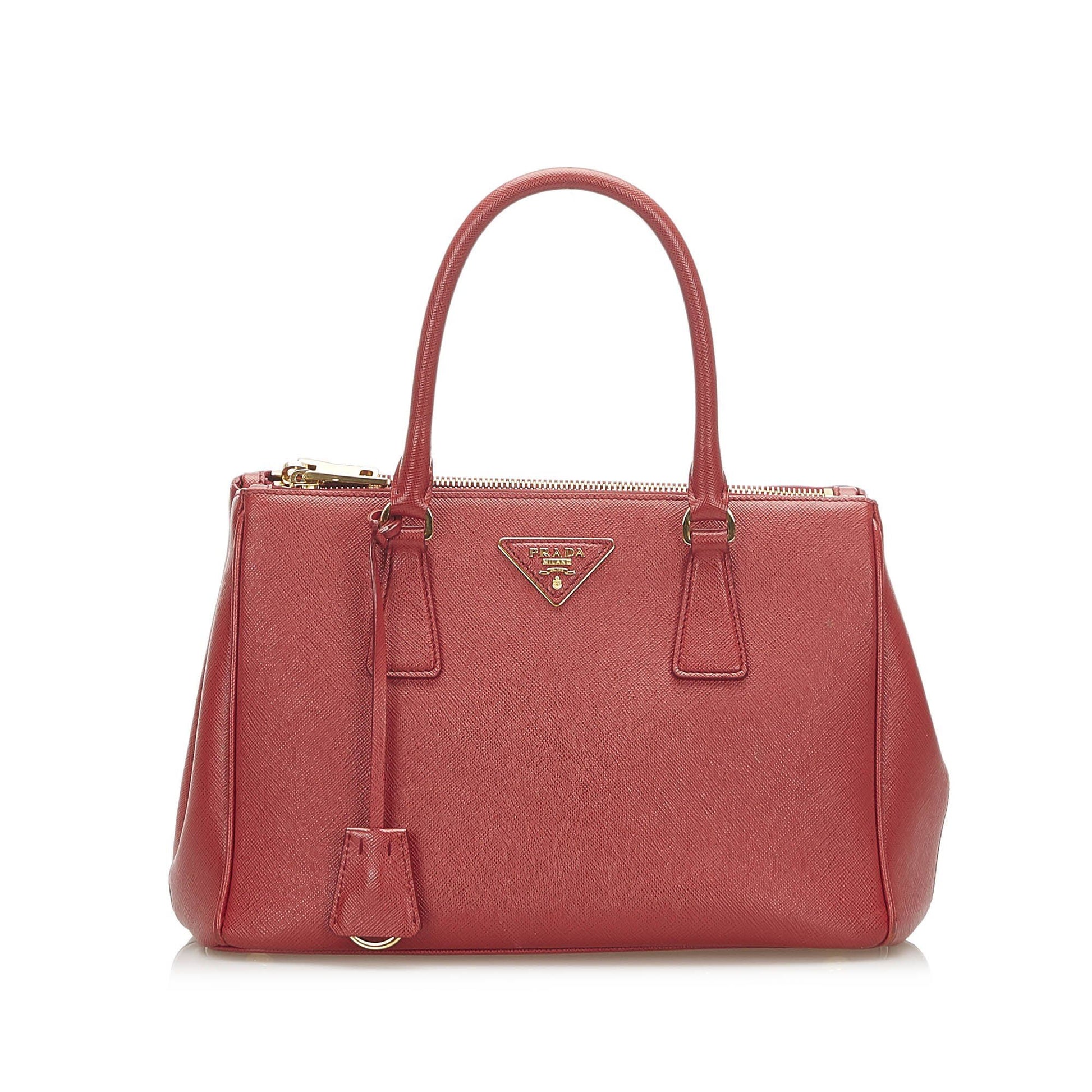 Prada Saffiano Small Red Galleria Satchel Bags Prada 