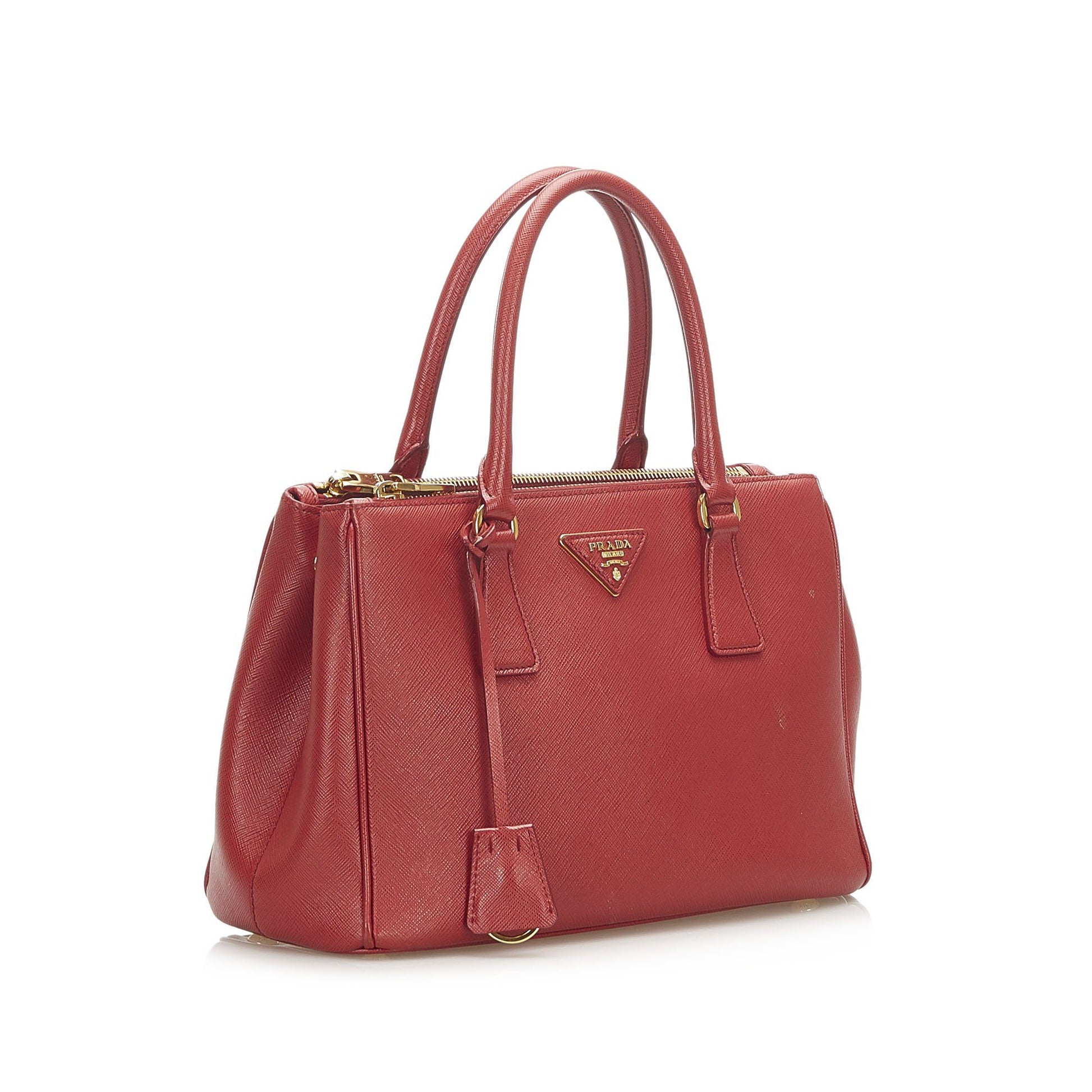 Prada Saffiano Small Red Galleria Satchel Bags Prada 