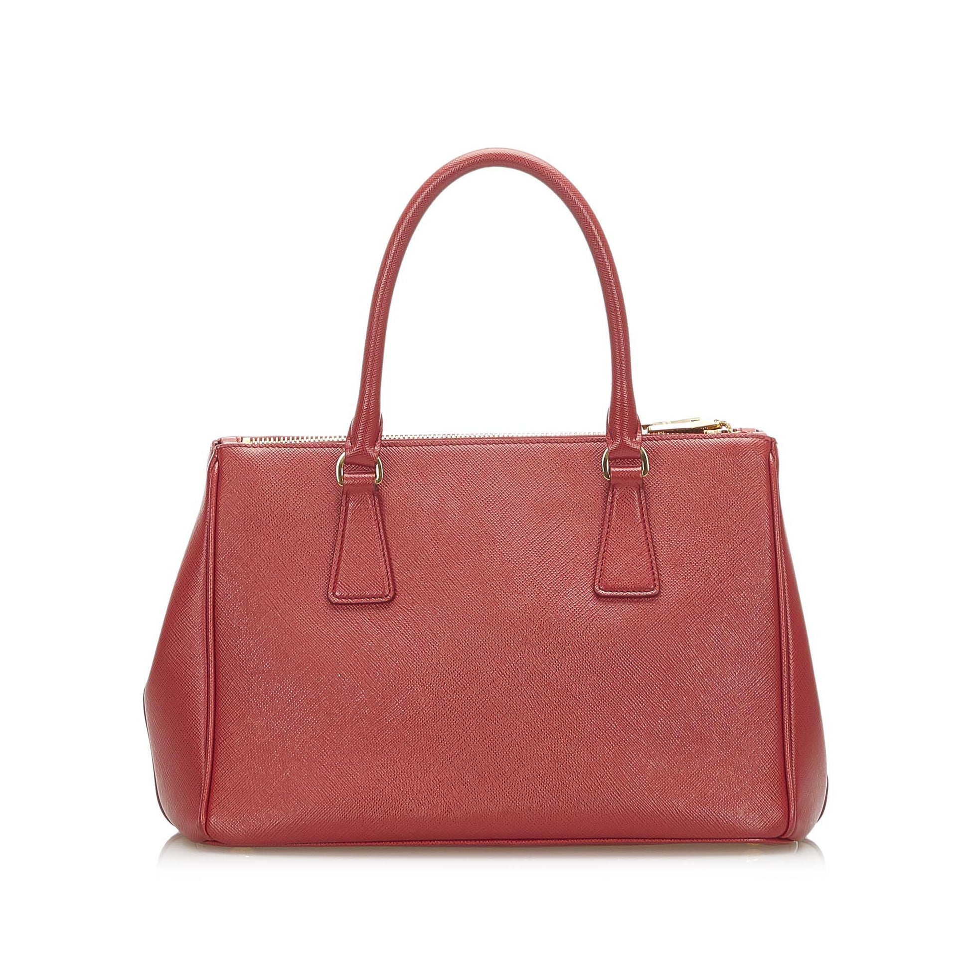 Prada Saffiano Small Red Galleria Satchel Bags Prada 