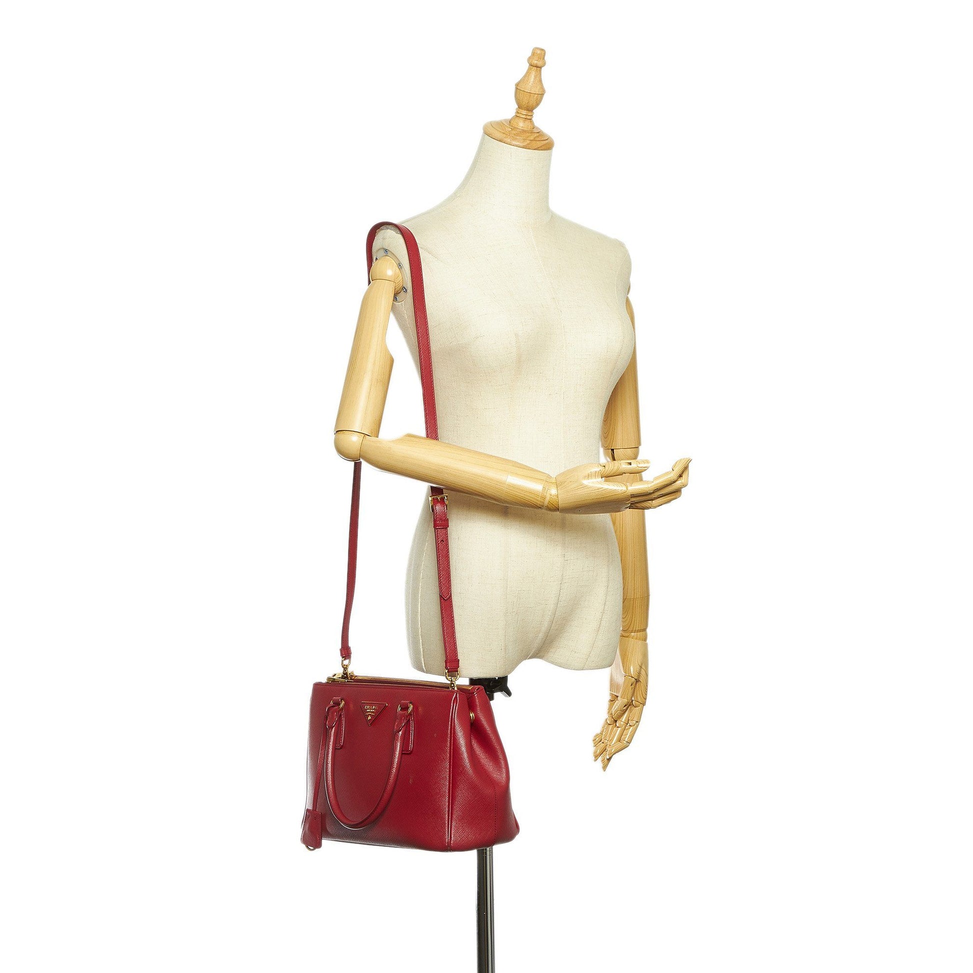 Prada Saffiano Small Red Galleria Satchel Bags Prada 