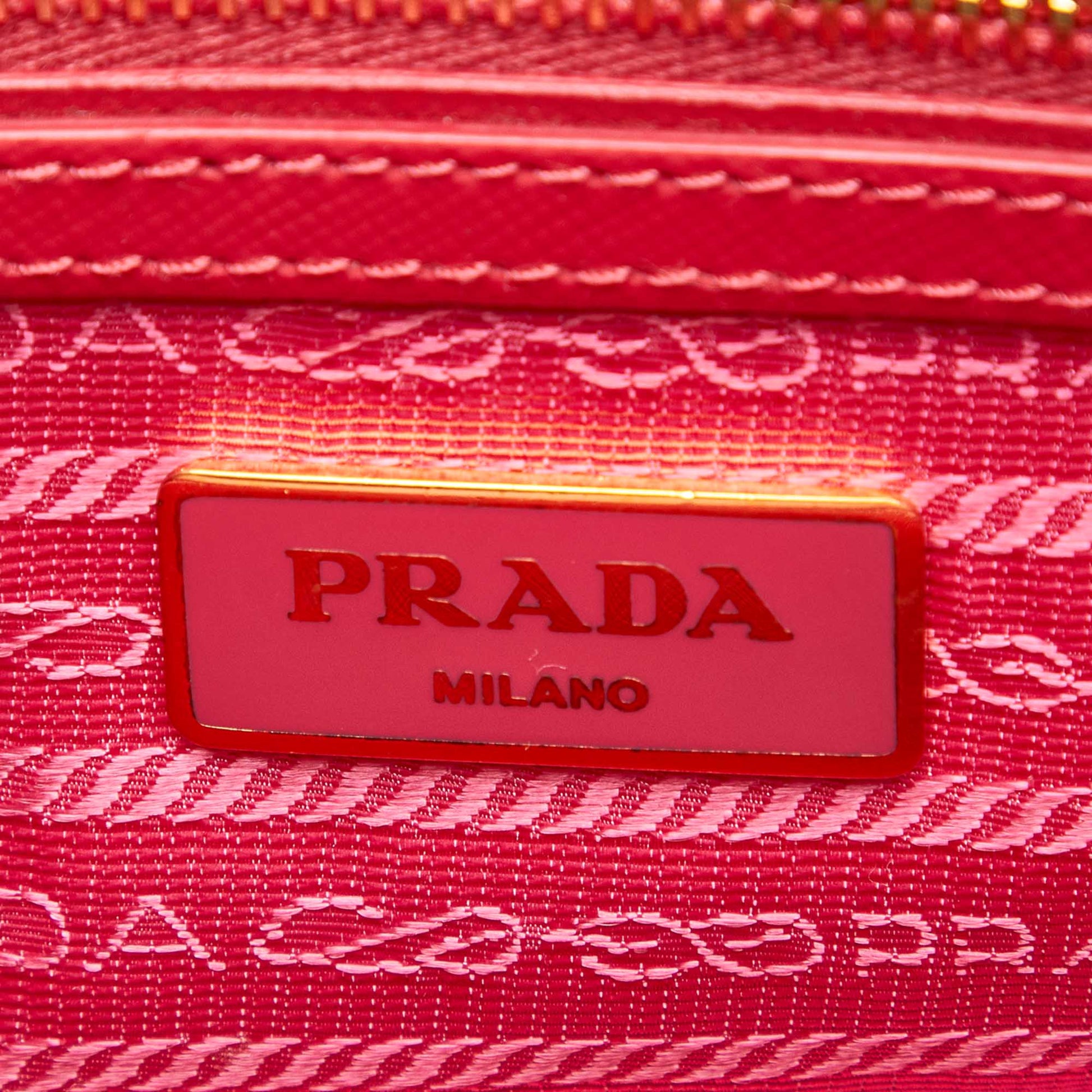 Prada Small Vernice Red Saffiano Lux Galleria Satchel Bags Prada 