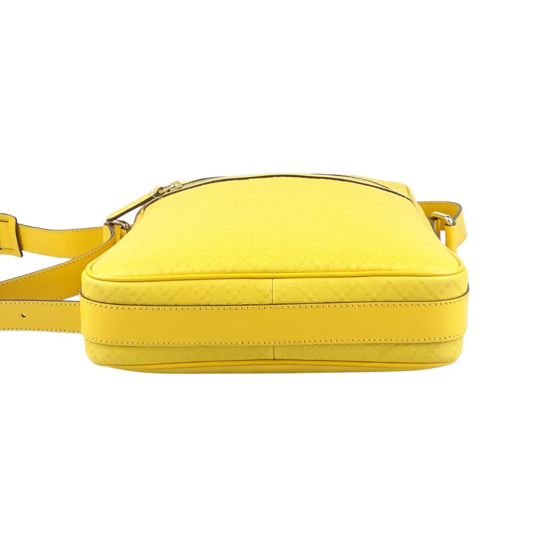 Gucci Yelow Diamante Zipped Messenger Bag Bags Gucci 