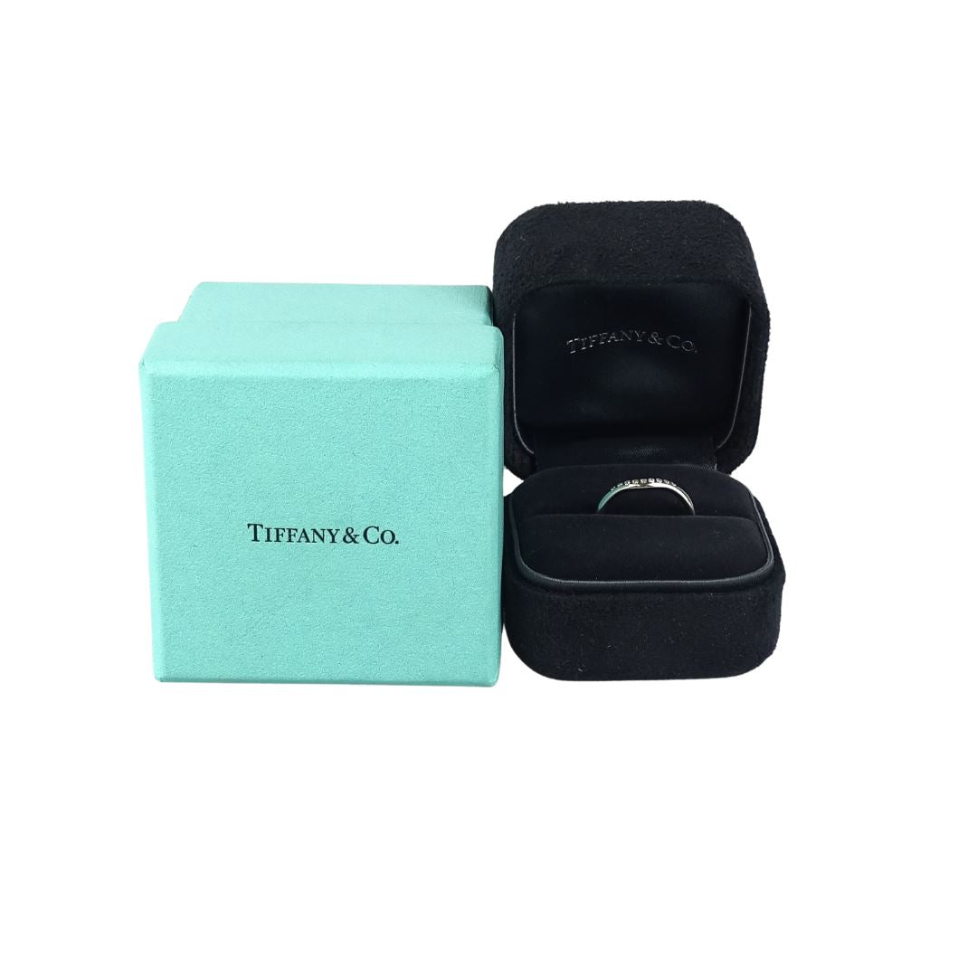 Tiffany & Co Elsa Peretti® Wedding Band Ring In Platinum With .06 Diamond Weight (Size 5) Jewellery Tiffany & Co 