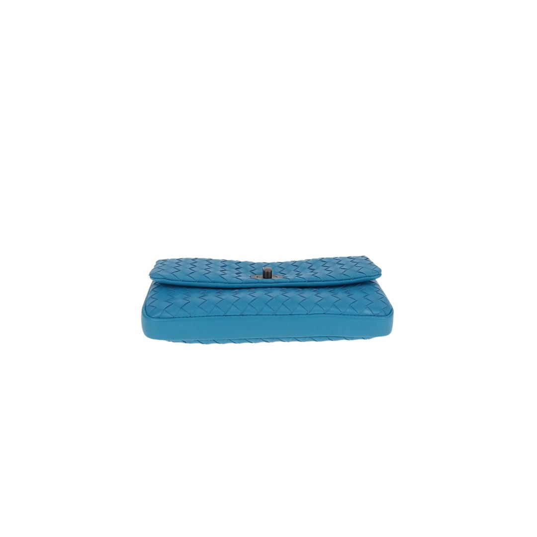 Bottega Veneta Turquoise Intrecciato Clutch