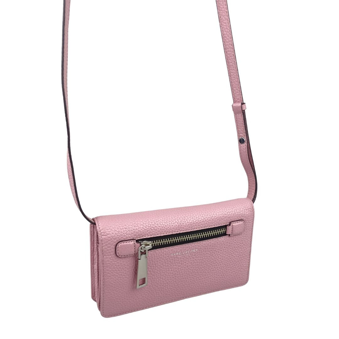 Marc Jacobs Gotham Pebbled Leather Soft Pink Wallet On Strap Bags Marc Jacobs 