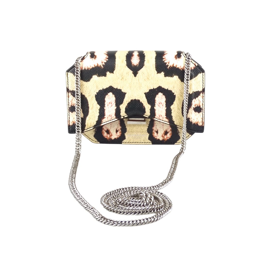 Givenchy Jaguar Print Grainy Calfskin Leather Bow Cut Wallet On Chain Bags Givenchy 