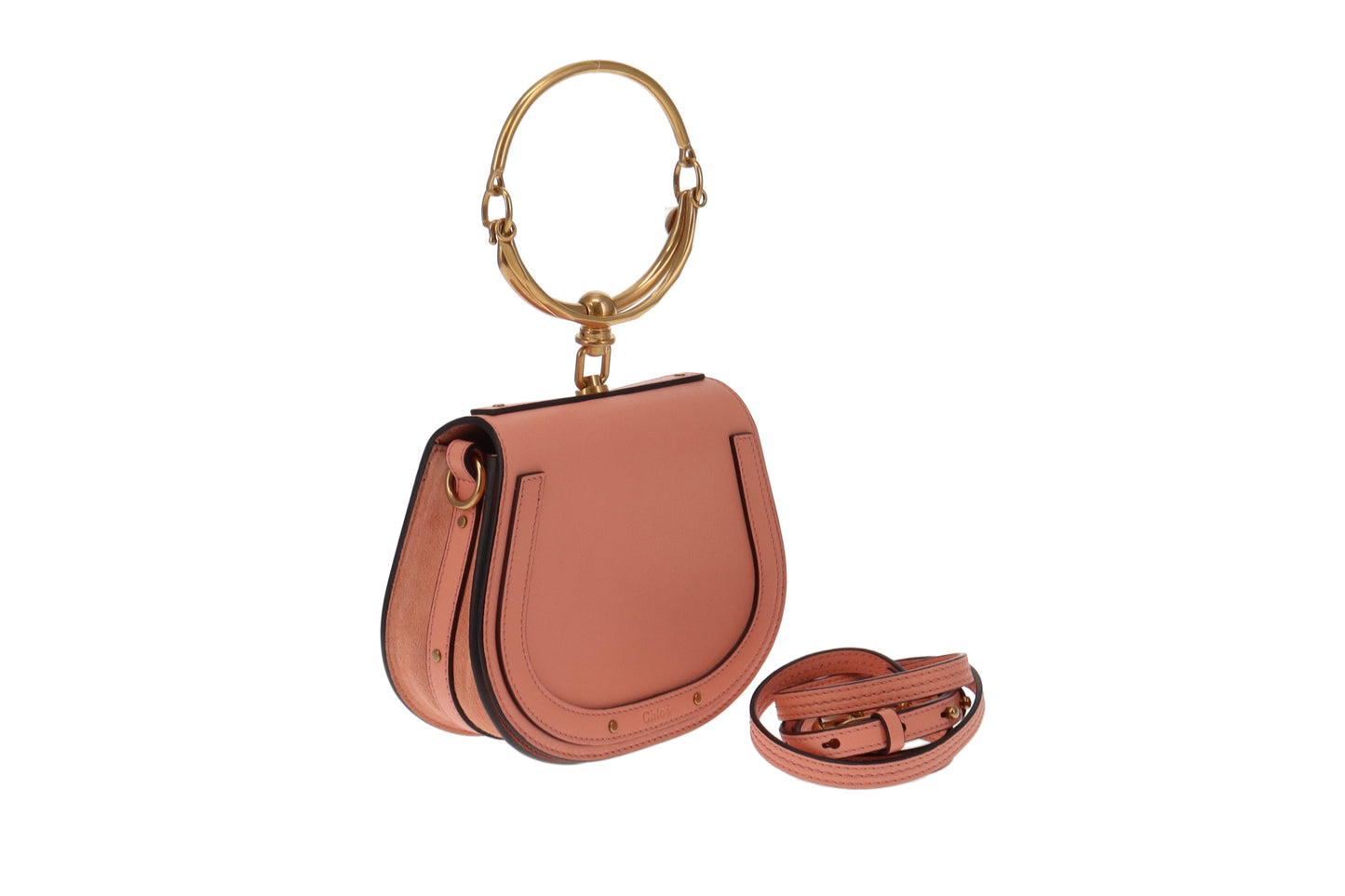 Chloe Pink Calfskin Leather Small Nile Bag