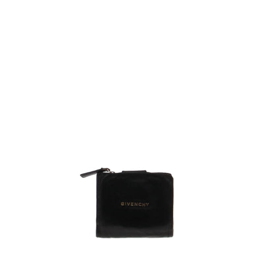 Givenchy Black Distressed Leather Pandora Compact Wallet