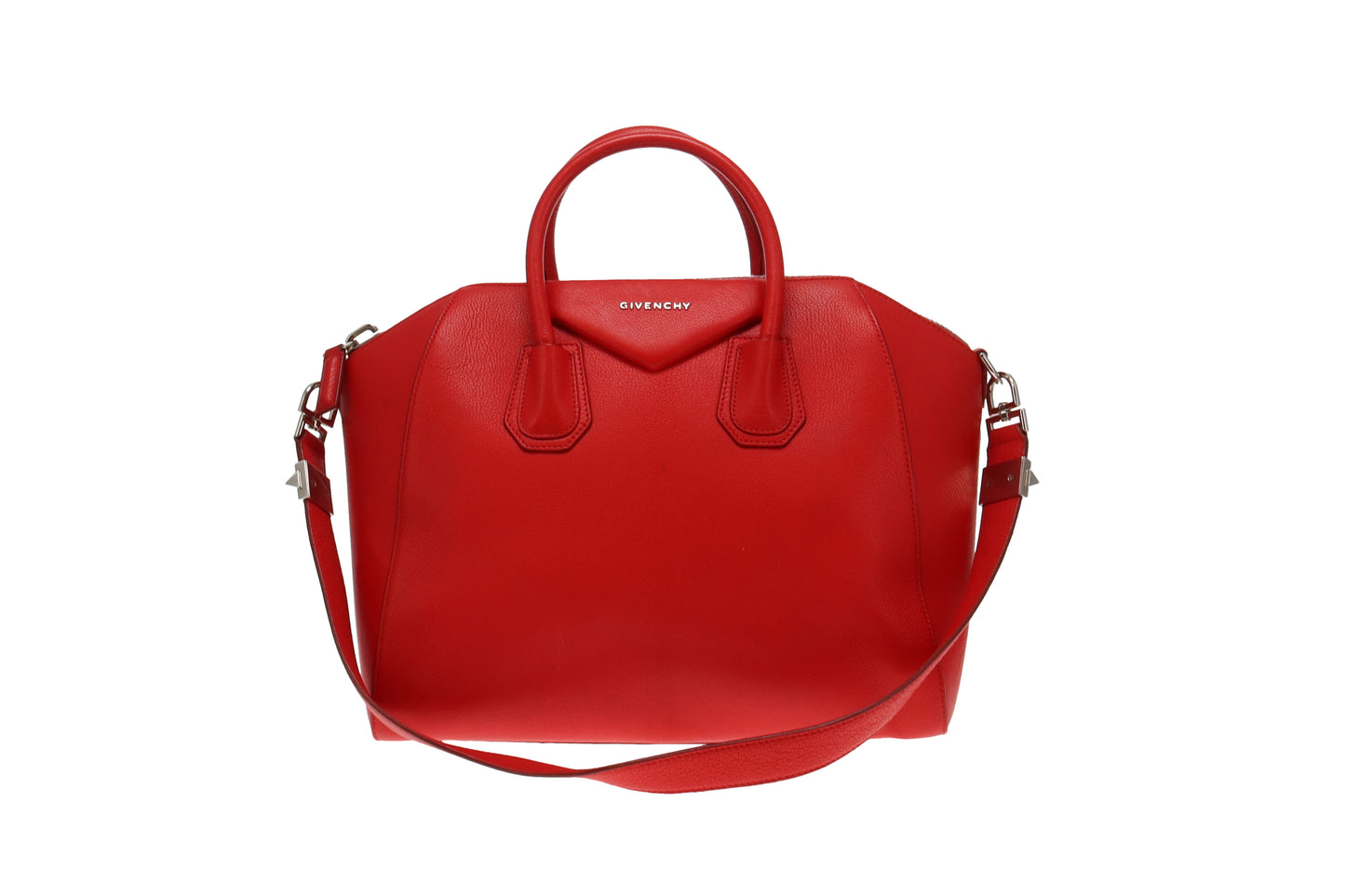 Givenchy Red Grained Leather Medium Antigona