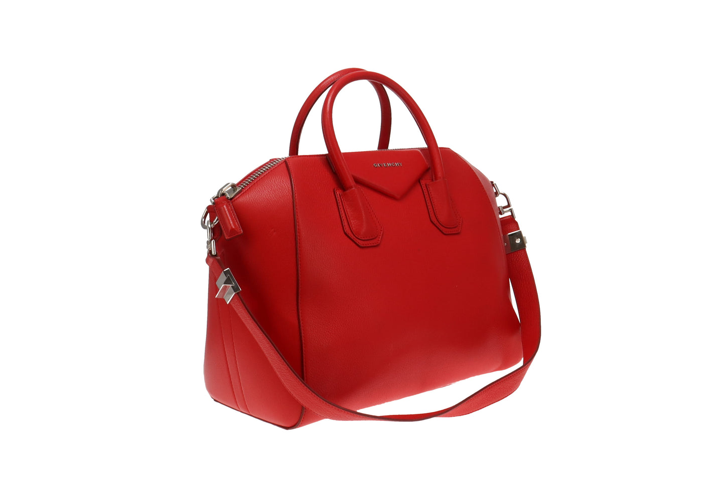 Givenchy Red Grained Leather Medium Antigona
