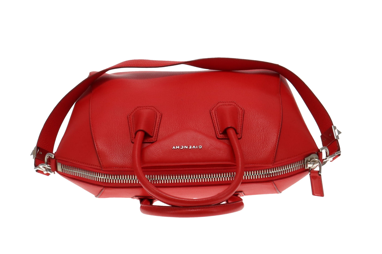 Givenchy Red Grained Leather Medium Antigona