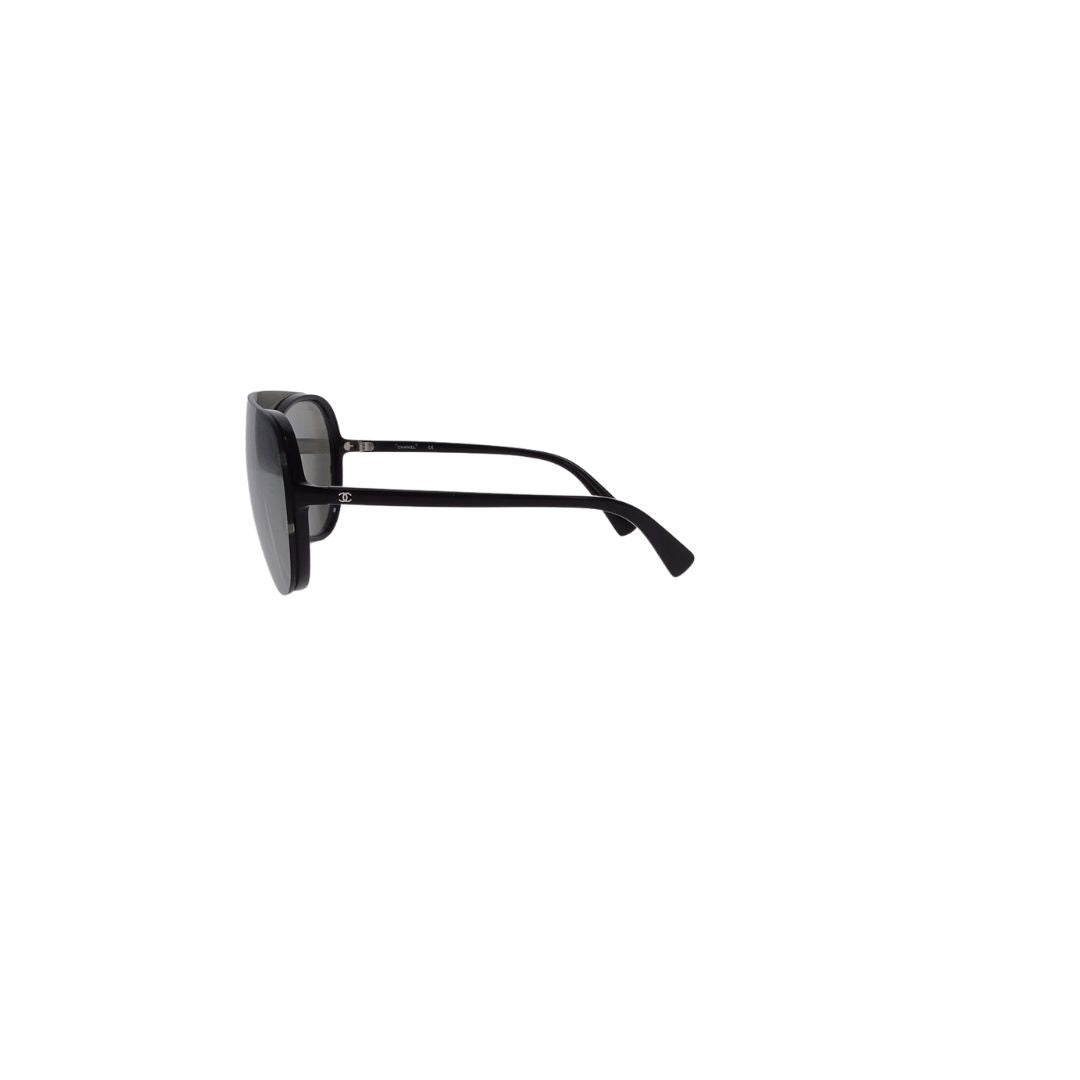 Chanel Clip On Sunglasses 71230 Mirror Grey Black