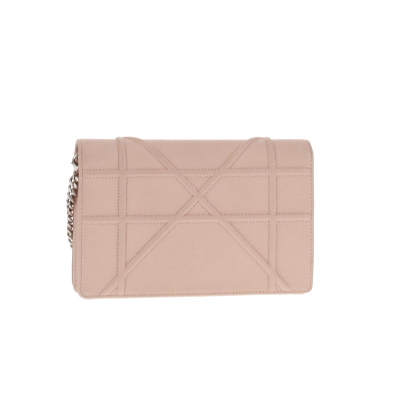 Dior Diorama Nude Wallet On Chain With Silver Hardware