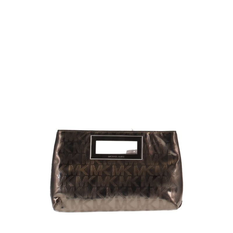 Michael Kors Nickel Monogram Berkeley Clutch