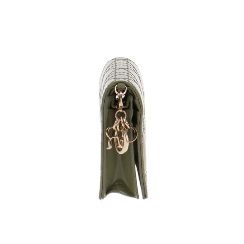 Dior Lady Dior Mini Wallet Green Patent