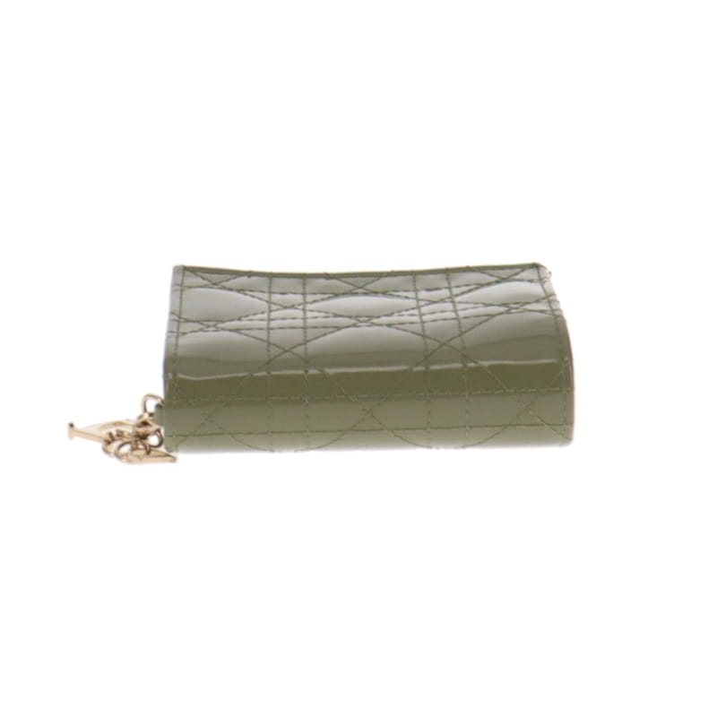 Dior Lady Dior Mini Wallet Green Patent