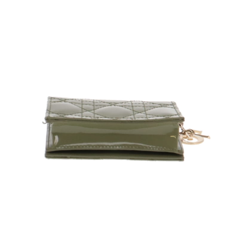 Dior Lady Dior Mini Wallet Green Patent