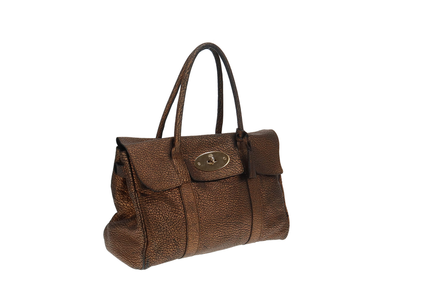 Mulberry Gold Large Grain Rare Bayswater Satchel