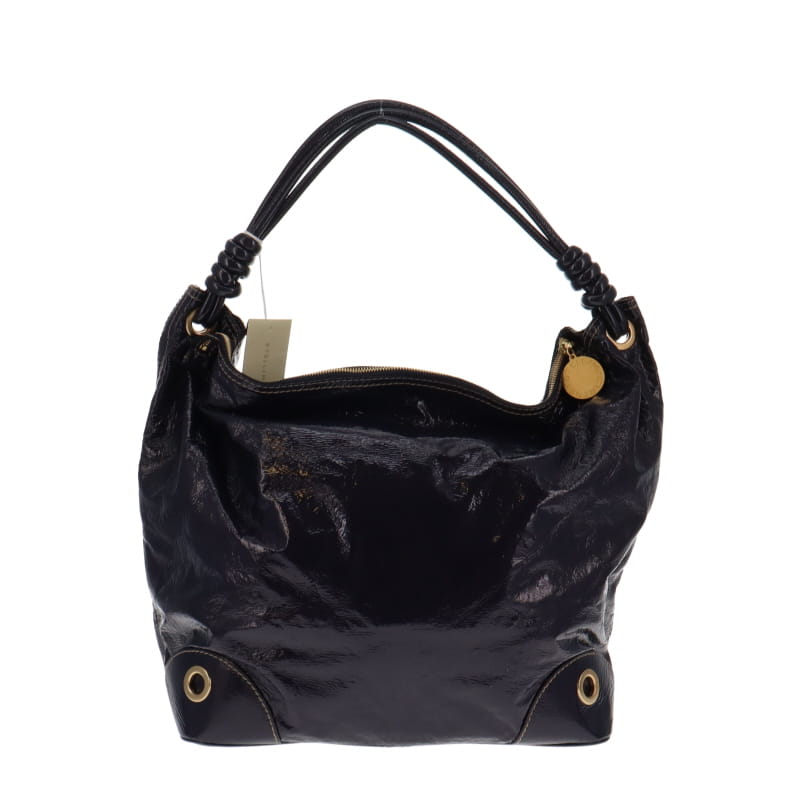 Stella McCartney Purple Dartmoor Crinkled Faux Patent Hobo Bag