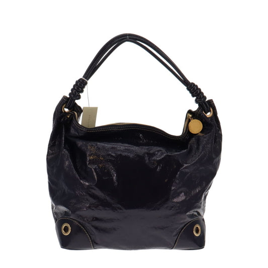 Stella McCartney Purple Dartmoor Crinkled Faux Patent Hobo Bag