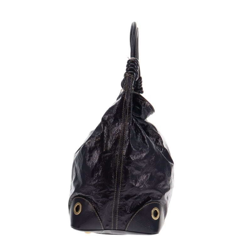 Stella McCartney Purple Dartmoor Crinkled Faux Patent Hobo Bag