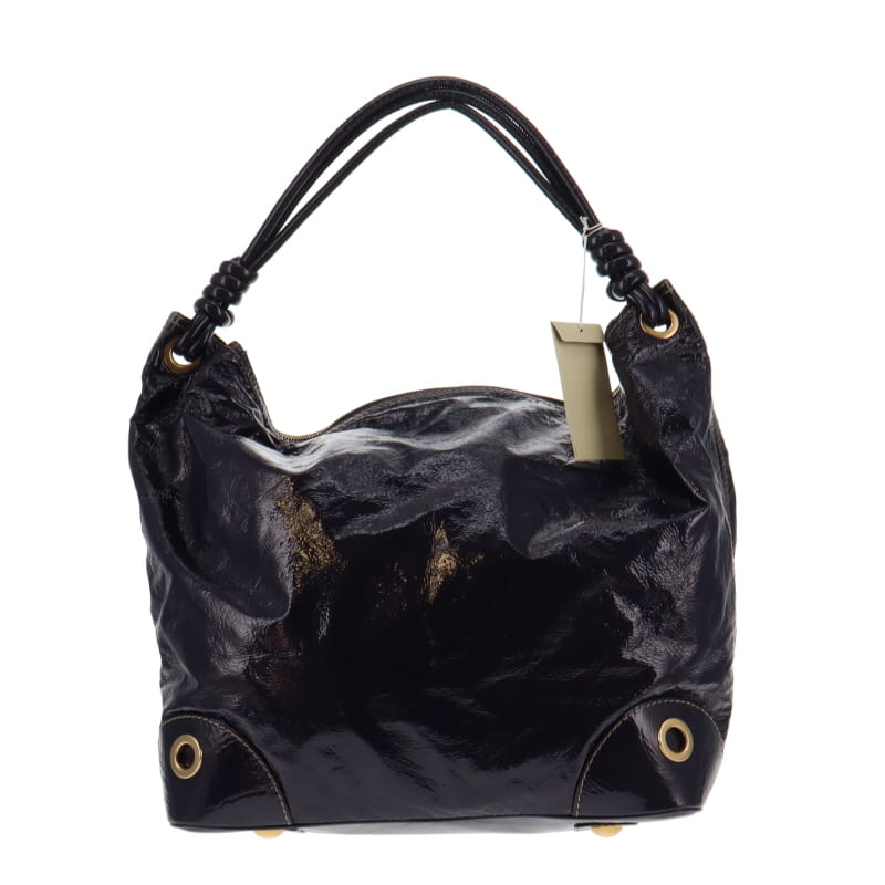 Stella McCartney Purple Dartmoor Crinkled Faux Patent Hobo Bag