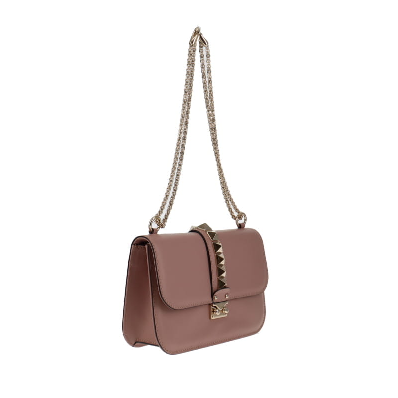 Valentino Red Leather Rockstud Medium Glam Lock Flap Bag  Valentino  handbags, Leather handbags, Red leather handbags