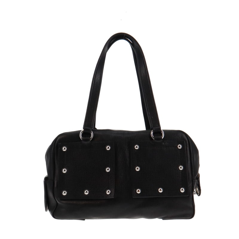 Marc Jacobs Black Cow Leather Workwear Studded Sh Bag