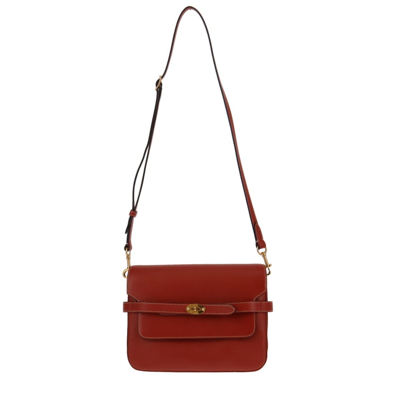Mulberry Belted Bayswater Satchel Silky Calf Rust