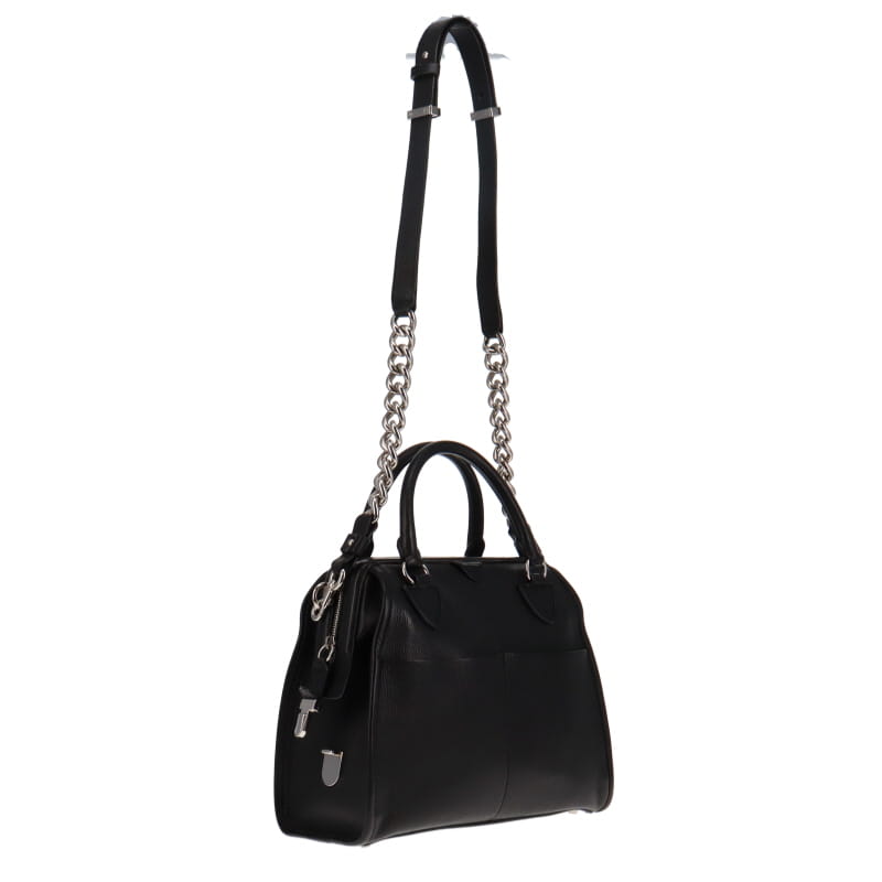 Marc Jacobs Gemma Bowler Bag Black Leather SH
