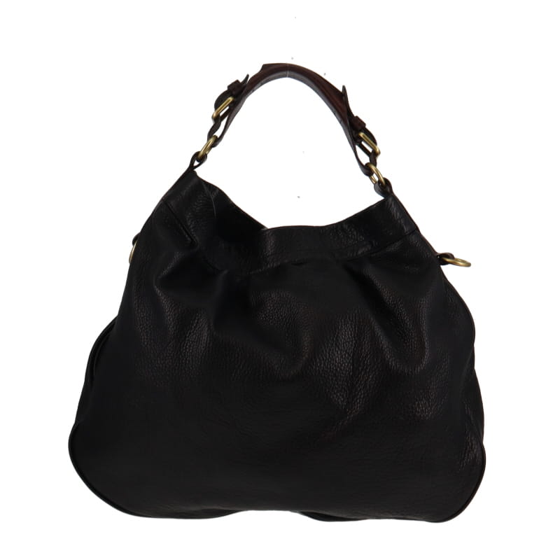 Mulberry Black Spongy Leather Mitzy Hobo Bag