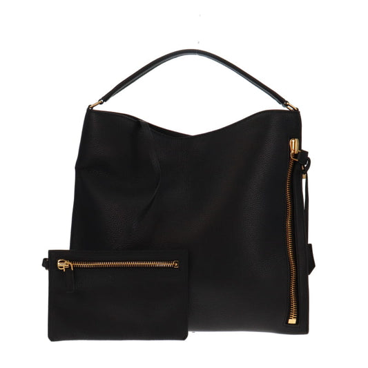 Tom Ford Black Leather Large Alix Shoulder Bag With Pouch