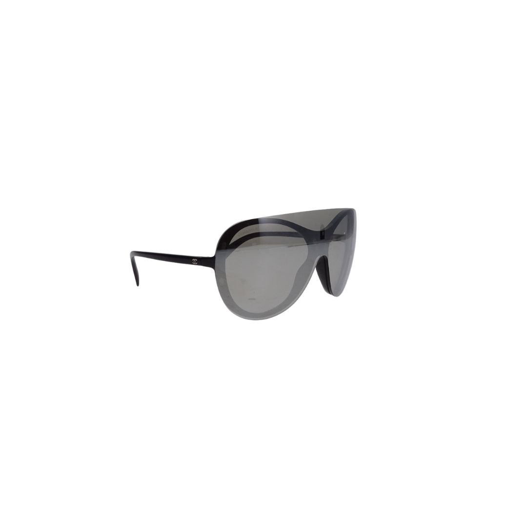 Chanel Clip On Sunglasses 71230 Mirror Grey Black