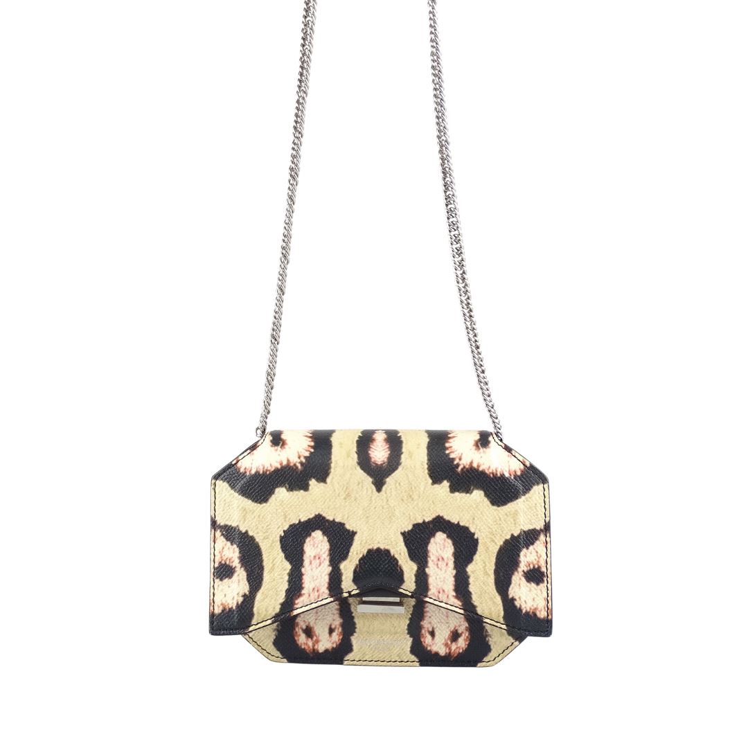 Givenchy Jaguar Print Grainy Calfskin Leather Bow Cut Wallet On Chain Bags Givenchy 