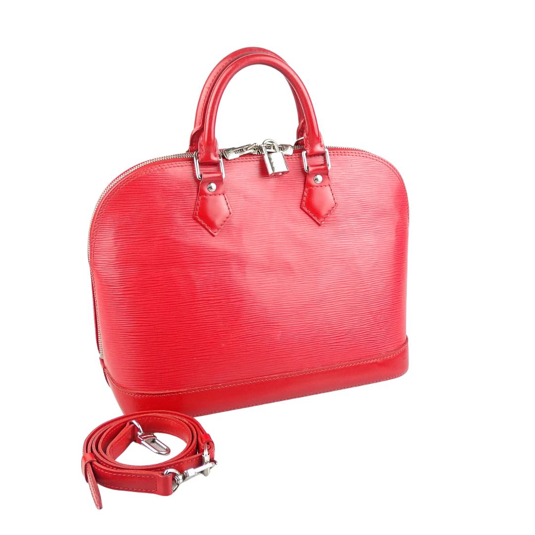 Louis Vuitton Red EPI Leather Alma PM Bag w/Strap