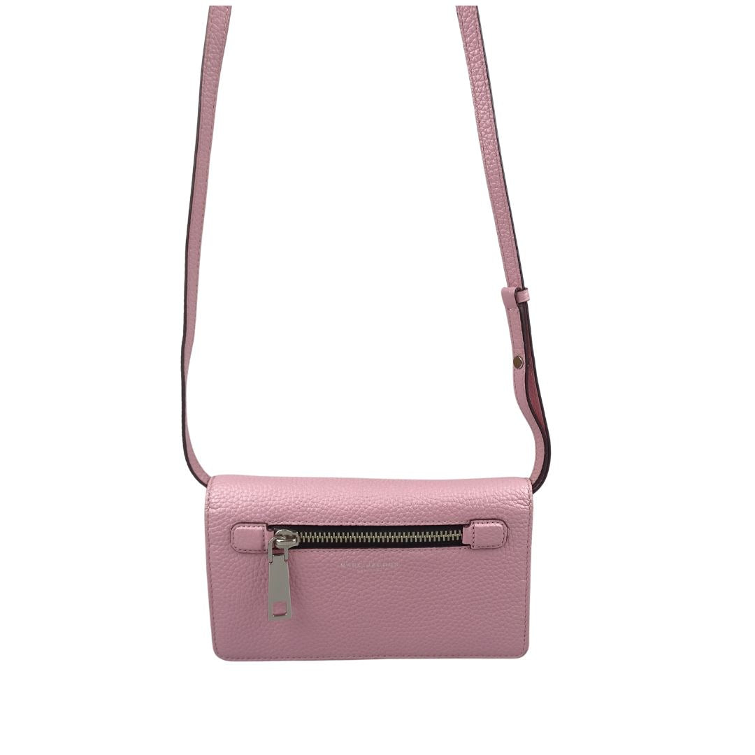 Marc Jacobs Gotham Pebbled Leather Soft Pink Wallet On Strap Bags Marc Jacobs 