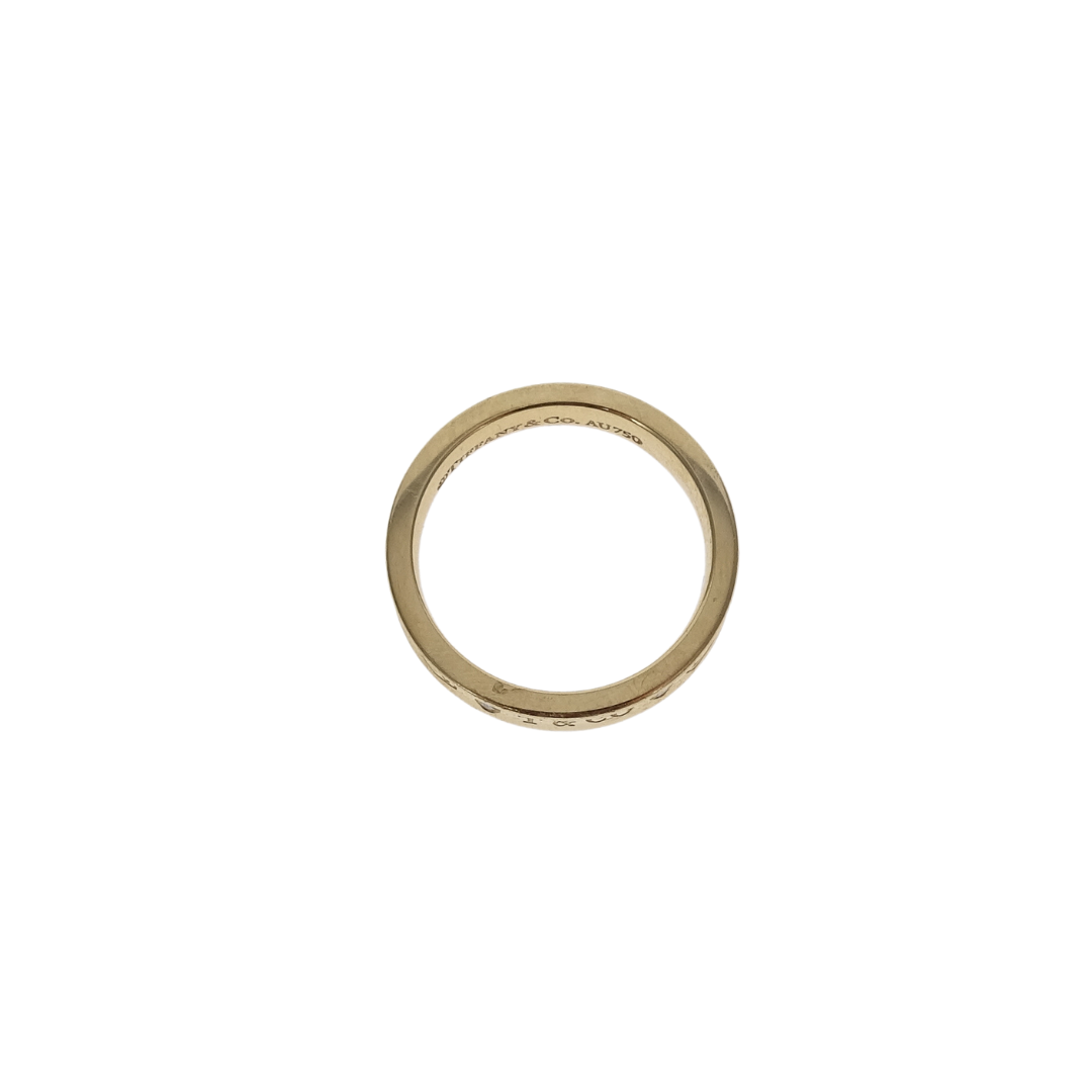 Tiffany & Co 18K Gold Narrow 1837 Ring with Diamonds RRP €2100 (Size 56)