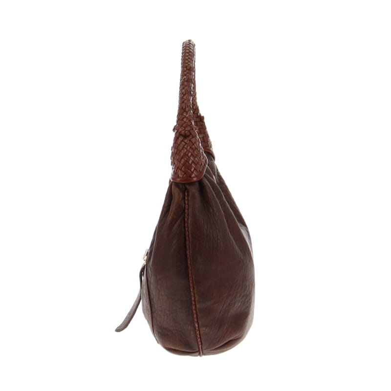 Fendi Vintage Brown Nappa Leather Spy Hobo Bag