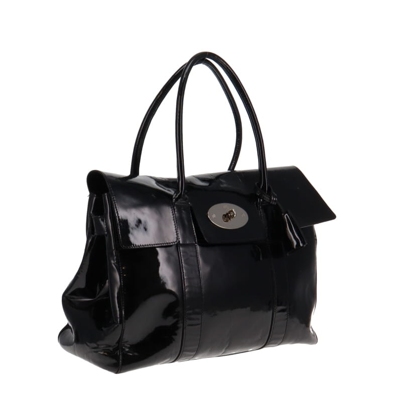 Mulberry Black Drummed Patent Leather Bayswater